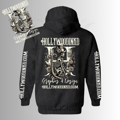 HollywoodinkD Brand Original Black Graphic Style Hoodie