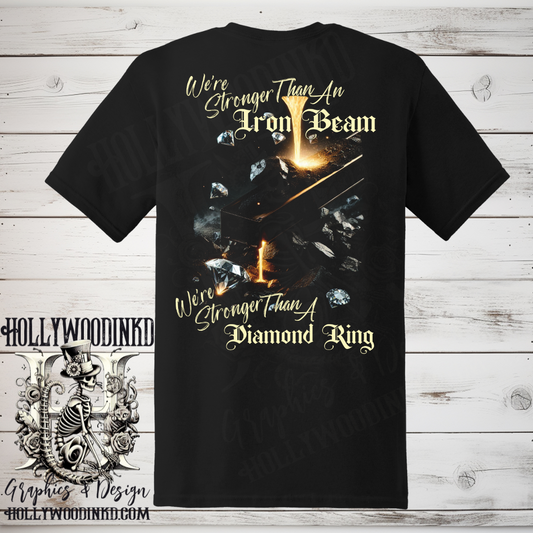 Steel Beam Diamond Ring Pain In The Country Music Graphic T-Shirt Tee