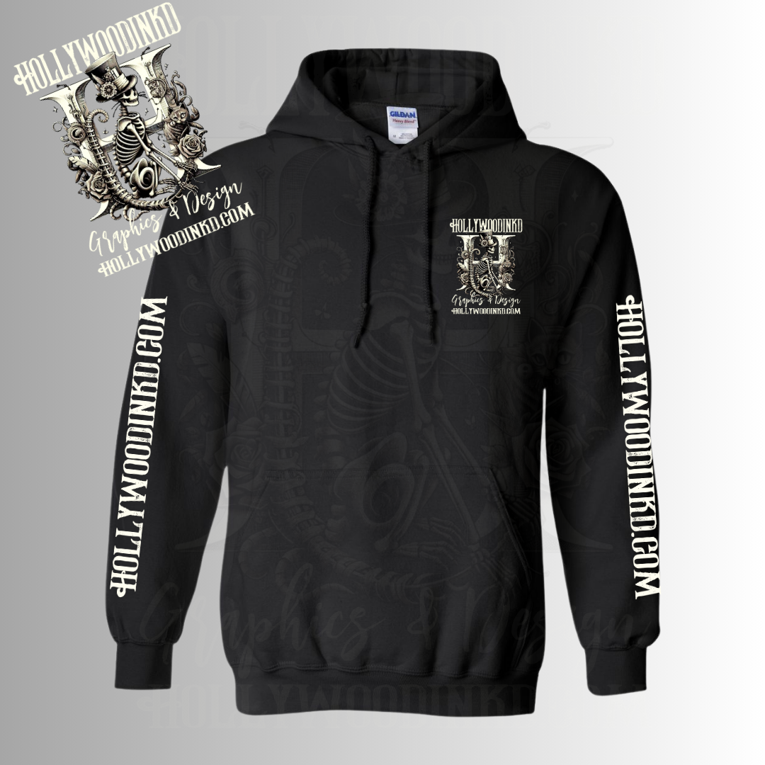 HollywoodinkD Brand Original Black Graphic Style Hoodie