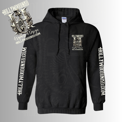 HollywoodinkD Brand Original Black Graphic Style Hoodie